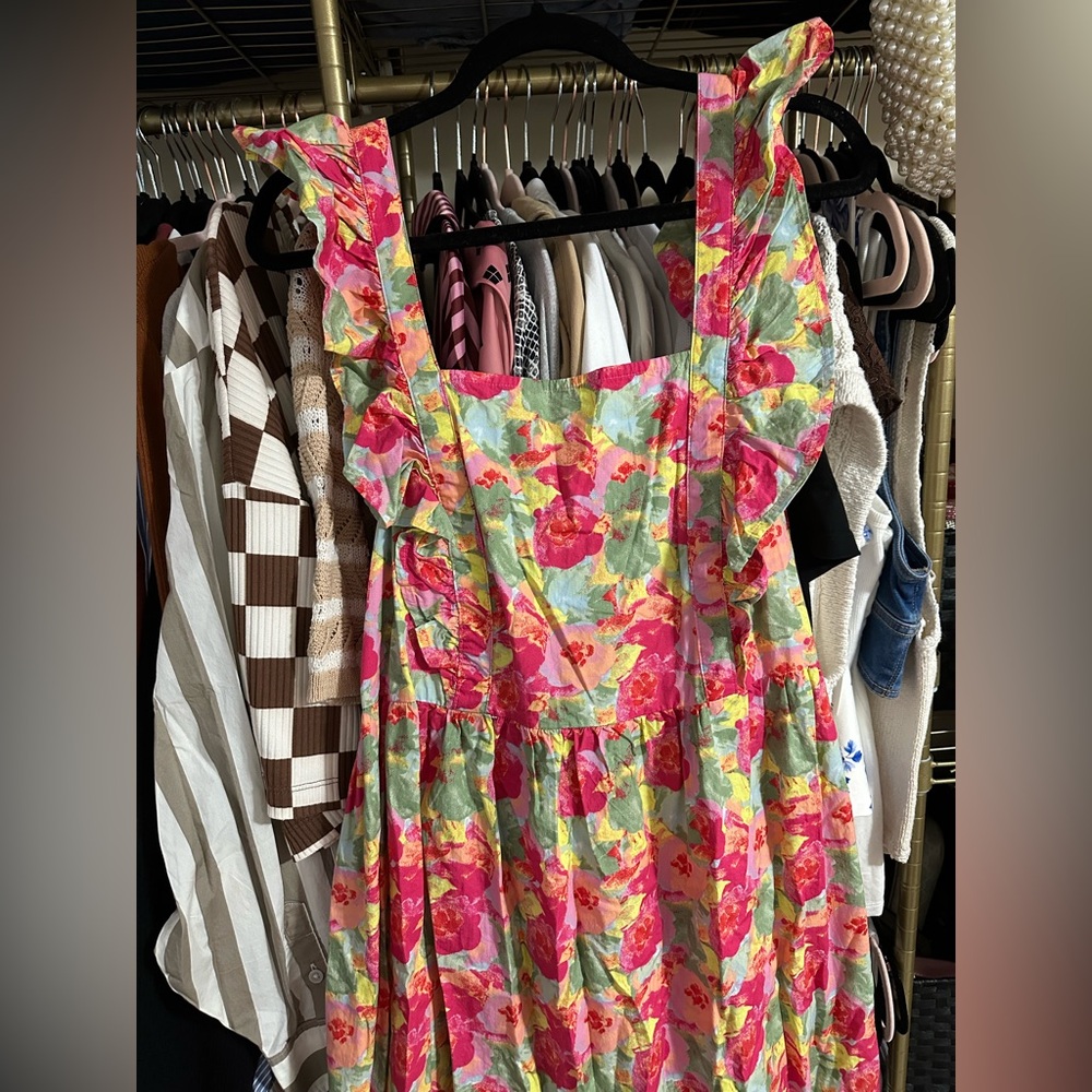 Peyton & Parker Pink Floral Dress Mommy & Me Open Back Ruffle Dress - Picture 6 of 8